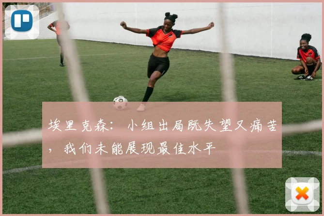埃里克森：小组出局既失望又痛苦，我们未能展现最佳水平